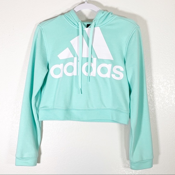 adidas Sweaters - Adidas French Terry Mint Cropped Hoodie Size Small